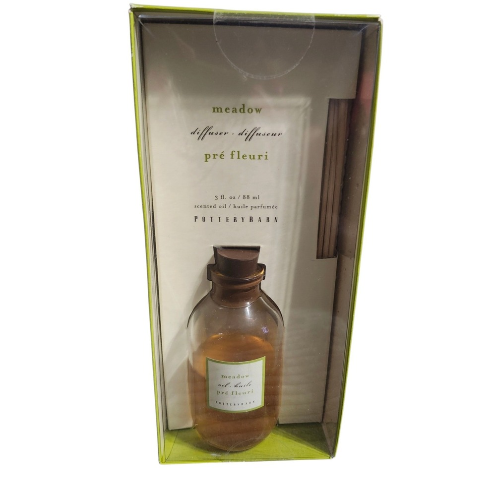 Pottery Barn Meadow Reed Diffuser Pre Fleuri Scented Oil 3 fl oz 8 Reeds NIB
